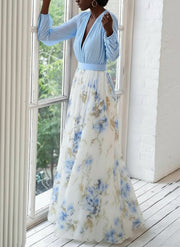 Madeleine | Stunning Floral Print V-Neck Maxi Dress Dress