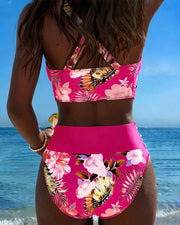 Jolina™ | Floral Contrast Split Bikini