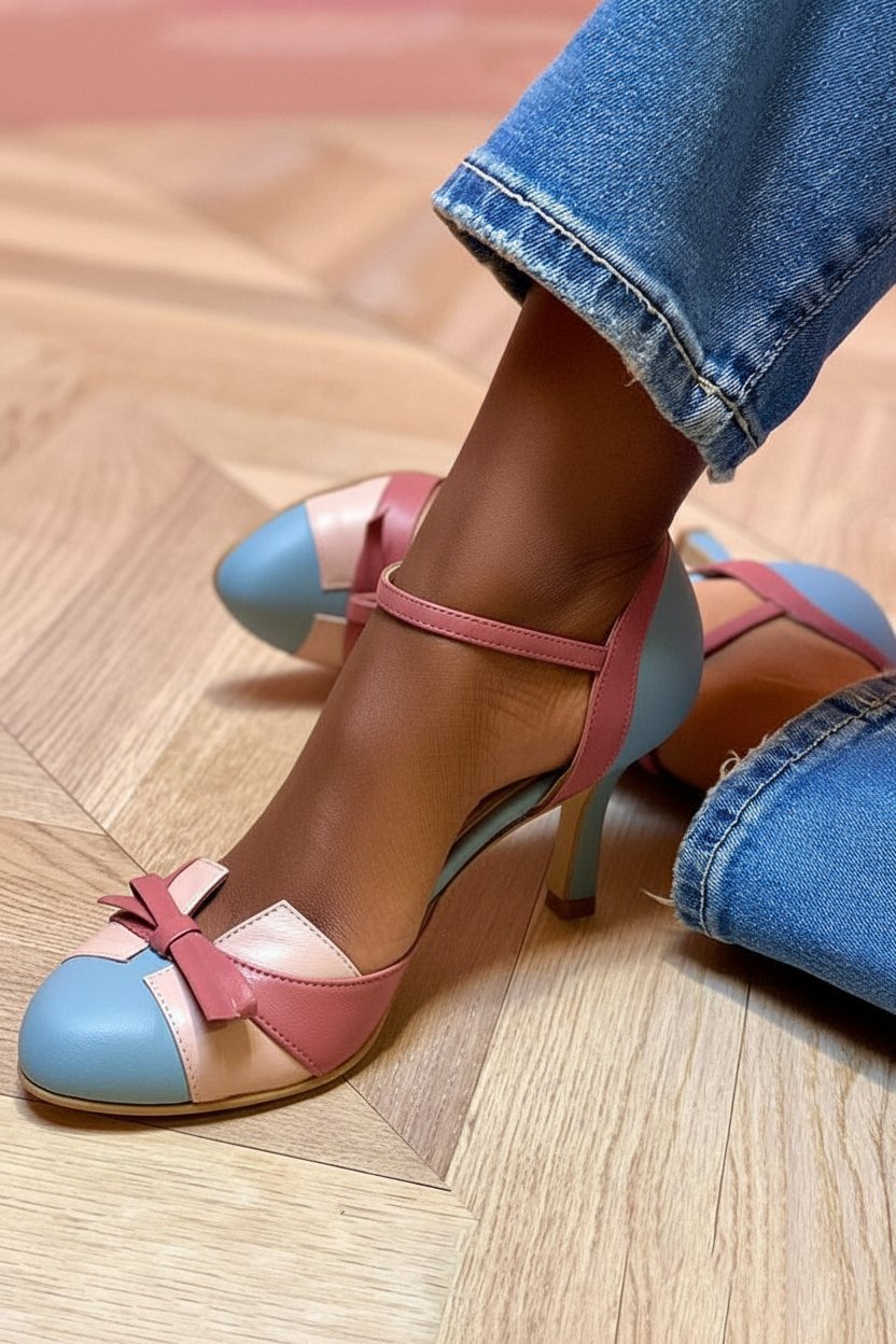 DETAIL WITH KNOT AND HEEL WITH ANKLE STRAP
