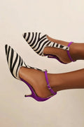ZEBRATO DECOLLETE WITH PURPLE HEEL