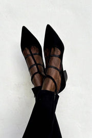 POINTED TOE COURT SHOES WITH STRAPS