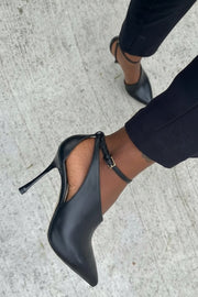 Pointed toe with ankle strap