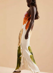 Kira | Resort Vibes Elegant Floral Print One-shoulder Maxi Dress