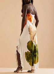 Kira | Resort Vibes Elegant Floral Print One-shoulder Maxi Dress