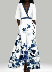 Lea | Seaside Glam Elegant Mid Sleeve Maxi Dress Ensemble