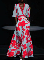 Lea | Seaside Glam Elegant Mid Sleeve Maxi Dress Ensemble