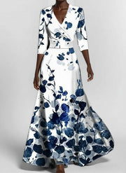 Lea | Seaside Glam Elegant Mid Sleeve Maxi Dress Ensemble