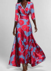 Lea | Seaside Glam Elegant Mid Sleeve Maxi Dress Ensemble
