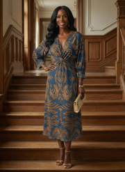 Lune | Natural Wrap Midi Dress