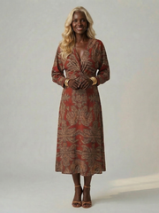 Lune | Natural Wrap Midi Dress