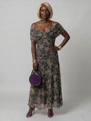 Calen | Off Shoulder Flow Midi Dress