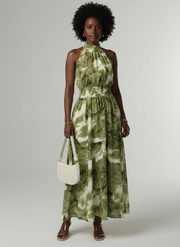 Sylin | Gathered Halter Midi Dress