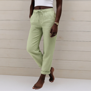 Maylora | Drawstring Relaxed Linen Trousers