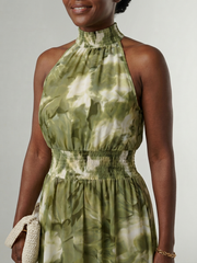 Sylin | Gathered Halter Midi Dress