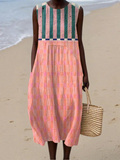 Lilye™ Striped Pastel Midi Dress