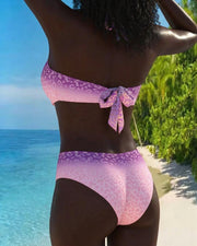 Sofia™ | Halter Neck Leopard Print Gradient Swimsuit