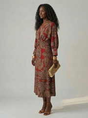 Lune | Natural Wrap Midi Dress