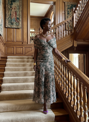 Calen | Off Shoulder Flow Midi Dress