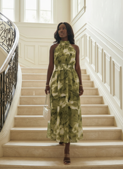 Sylin | Gathered Halter Midi Dress