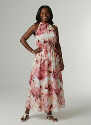 Sylin | Gathered Halter Midi Dress