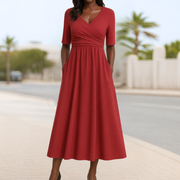 Monique™ | Short Sleeve Crossed Dress
