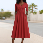 Moniqe™ | Short Sleeve Crossed Dress