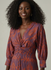 Lune | Natural Wrap Midi Dress