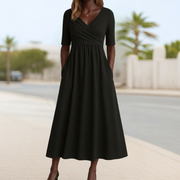 Moniqe™ | Short Sleeve Crossed Dress