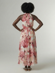 Sylin | Gathered Halter Midi Dress
