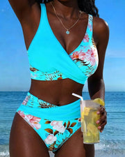 Jolina™ | Floral Contrast Split Bikini