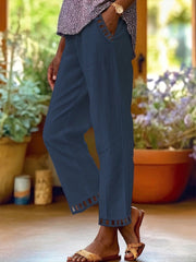 Wren – Relaxed Contrast Trim Cropped Pants