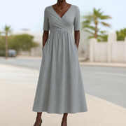 Moniqe™ | Short Sleeve Crossed Dress