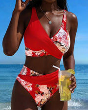 Jolina™ | Floral Contrast Split Bikini