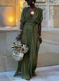 Elena | Kimono Draped Braids Cover Up Slit Maxi Dress