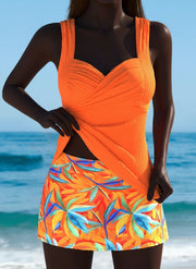 Abigail™ | Stylish Tankini with Tropical Skirt