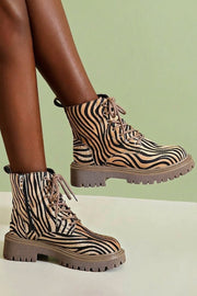 Sloanee™ | Zebra Lace-Up Boots