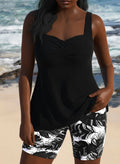 Edith™ | Cross-Body Tankini with Floral Shorts