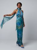 Juniper | Keyhole Halter Sleeveless Maxi Dress