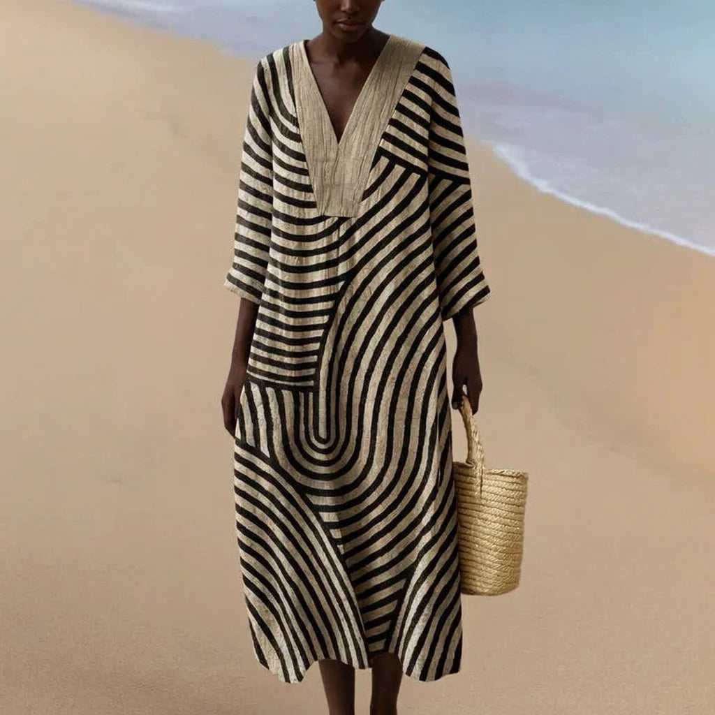 ELARA™ | MONOCHROME MAXI DRESS