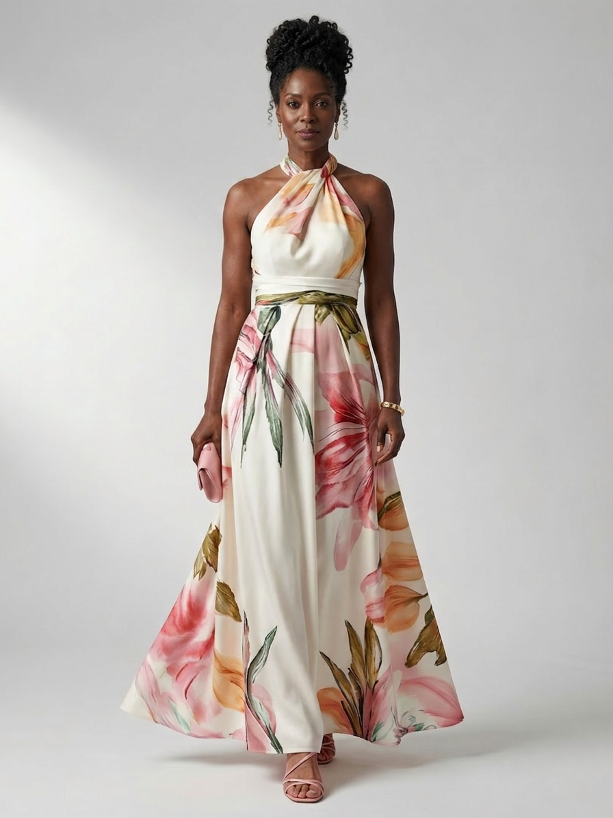 Amiel | Light Floral Maxi Dress