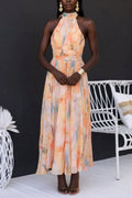Halter™ - Maxi Dress with Print