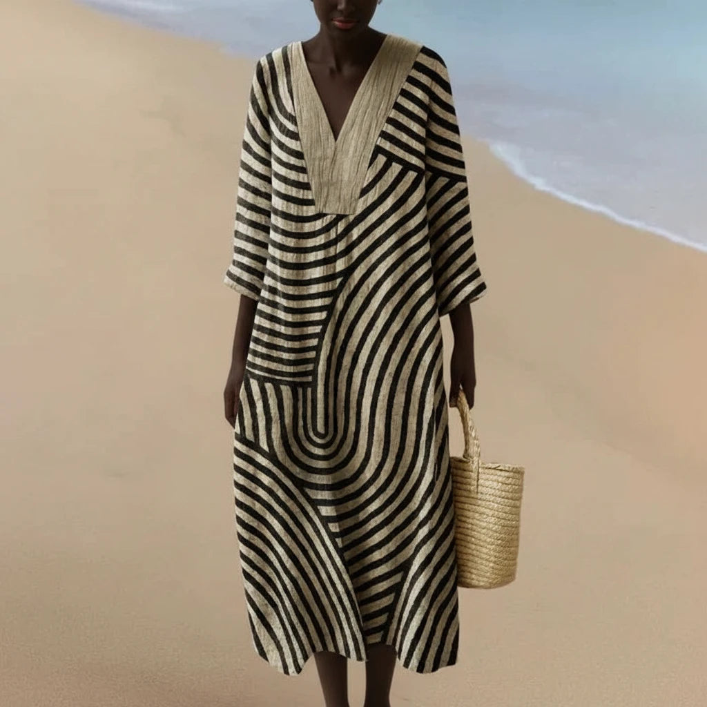 ELARA™ | MONOCHROME MAXI DRESS