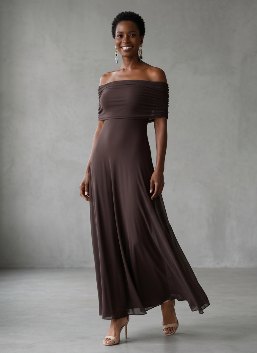 June | Off Shoulder Draped Midi Dress