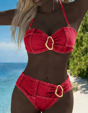 Patricia™ | Metal Buckle Suspender Bikini Two-Piece
