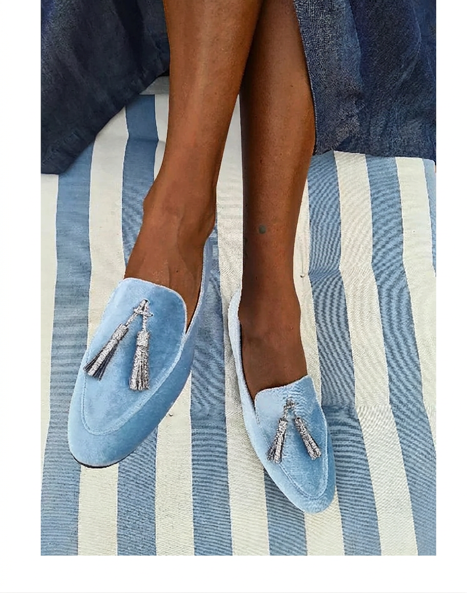 Haddley™ | Silver Tassel Slippers
