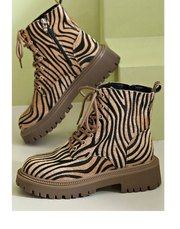 Sloanee™ | Zebra Lace-Up Boots