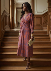 Lune | Natural Wrap Midi Dress