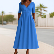 Moniqe™ | Short Sleeve Crossed Dress
