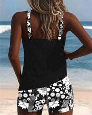 Colettee | Swimsuit Tank Top with Printed Boxer Briefs