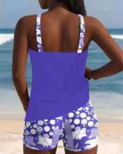 Colettee | Swimsuit Tank Top with Printed Boxer Briefs